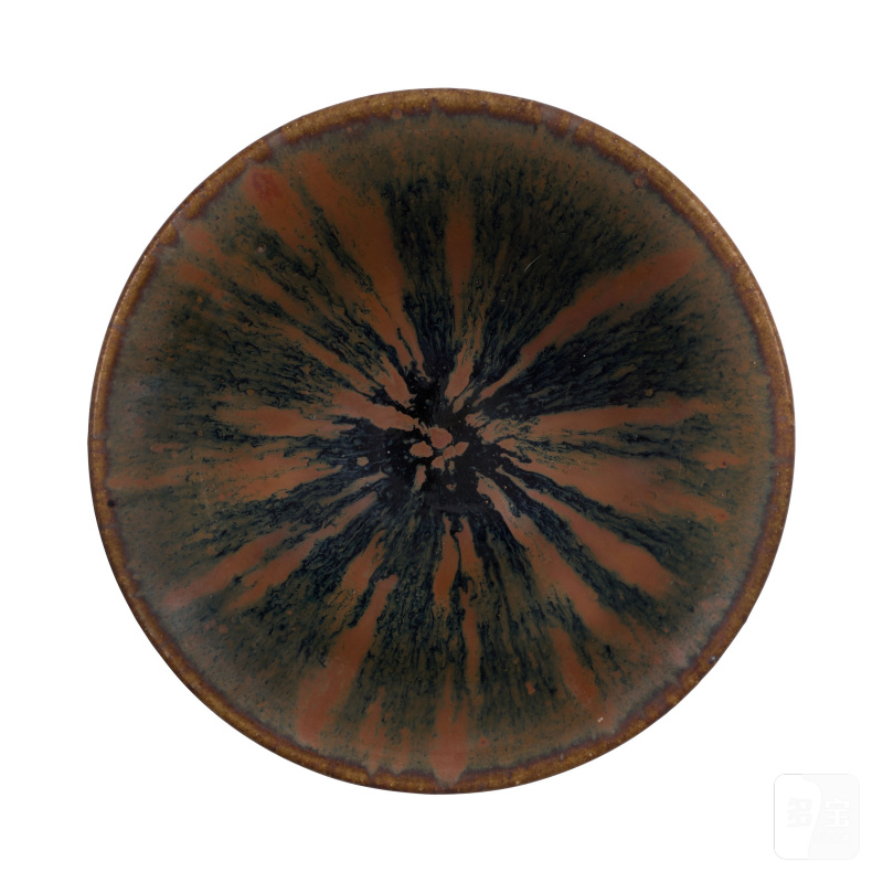 宋 磁州窰黑釉兔毫紋斗笠盞 | A CIZHOU RUSSET-SPLASHED BLACK-GLAZED CONICAL BOWL - 图3